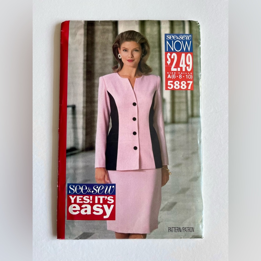 See & Sew Butterick Misses Pattern 5887 for Top & Skirt - Sizes 6, 8, 10